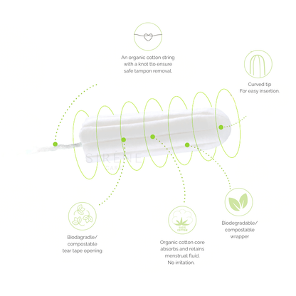 Mix Tampong Ekologisk Bomull Normal & Heavy 22 st